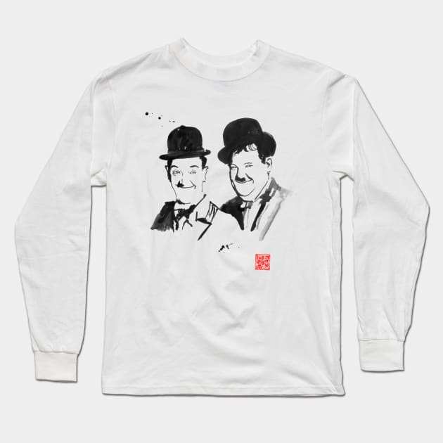 Laurel And Hardy Long Sleeve T-Shirt by pechane